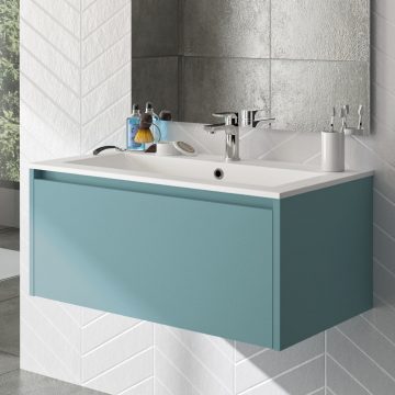 salle de bains zaho bleu nuage mat moderne épuré