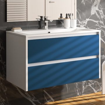 salle de bains zaho bleue océan haut de gamme contemporaine design